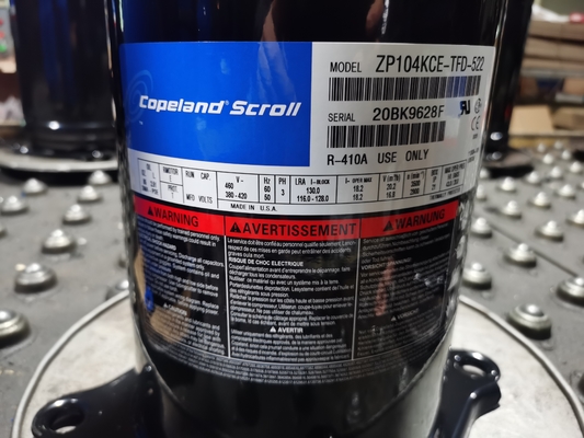Bas compresseur hermétique du compresseur ZB21KQE-TFD-558 de rouleau de Copeland de la température 3HP