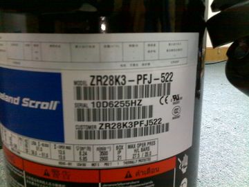 Compresseur ZR28K3-PFj-522 220V/50HZ, 265V/60HZ 1phase de rouleau de climatisation de Copeland